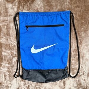 Nike Blue and Black Drawstring Backpack